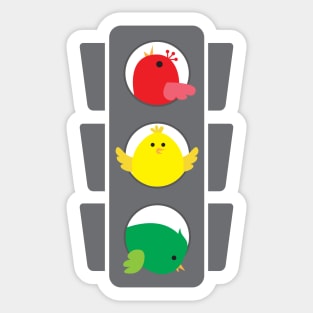 Traffic Light Birdies Sticker